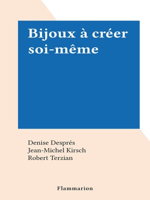 cover image of Bijoux à créer soi-même